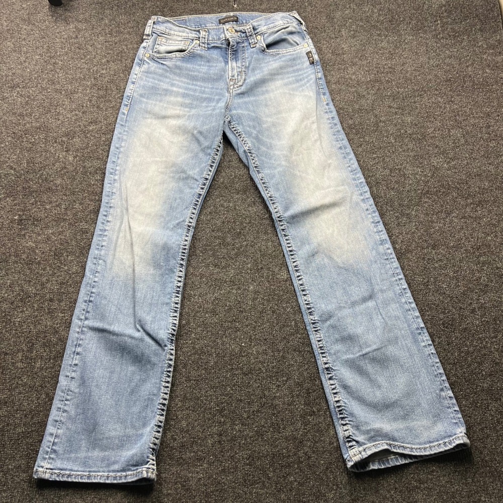 Silver Jeans Co Zac Relaxed Straight Jeans Light Wash Blue W30 L32 M42408RAS302